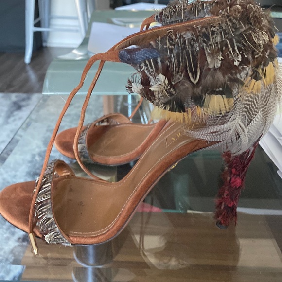 Aquaazzura Firenze feathered sandals size 39 - Picture 3 of 10
